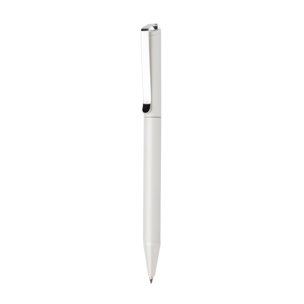 Balpen van gerecycled aluminium met draaimechanisme, wit