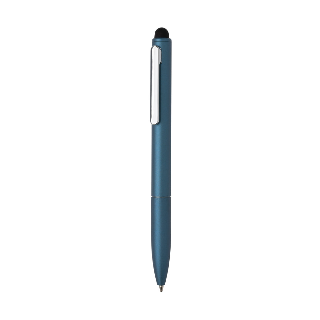 Balpen met stylus van gerecycled aluminium, royal blue