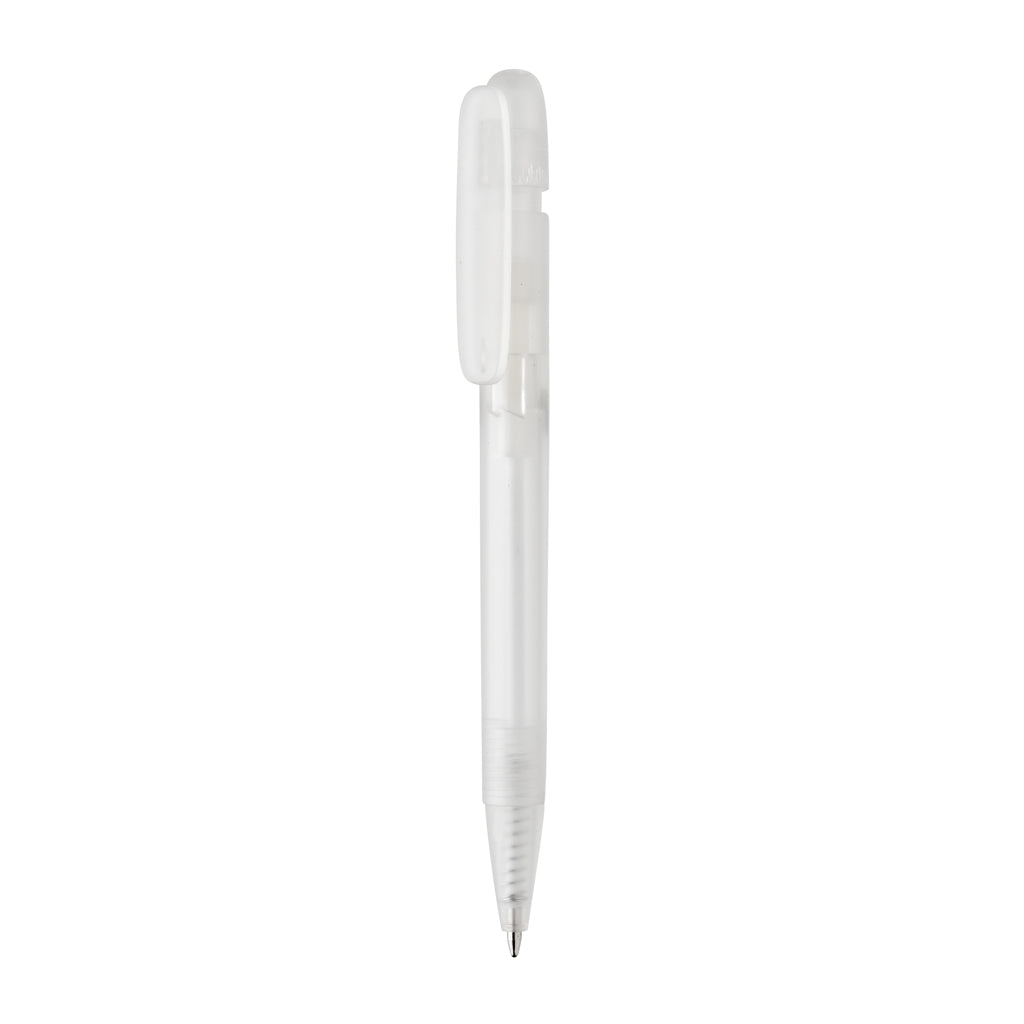 Transparante balpen van gerecycled ABS, wit