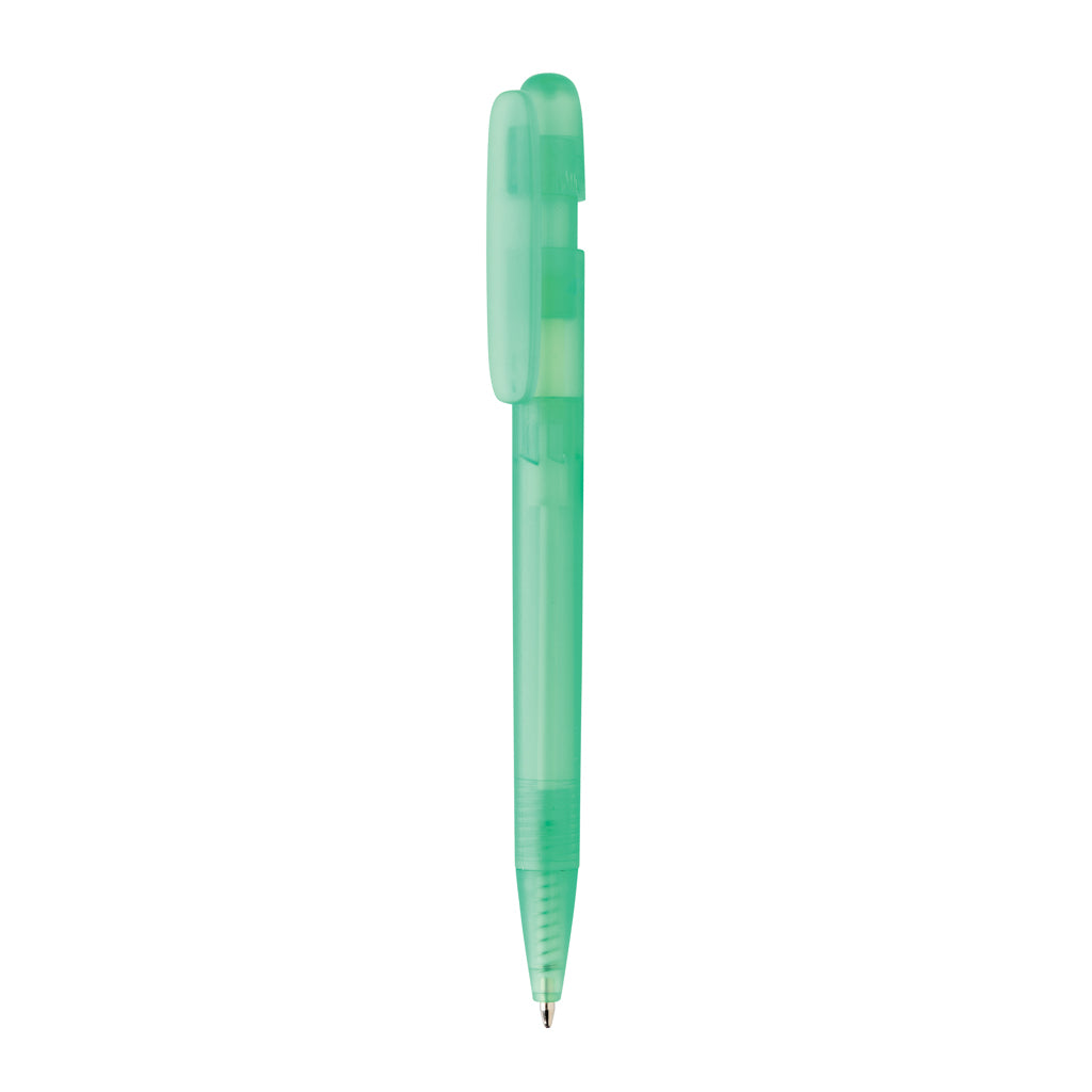 Transparante balpen van gerecycled ABS, groen