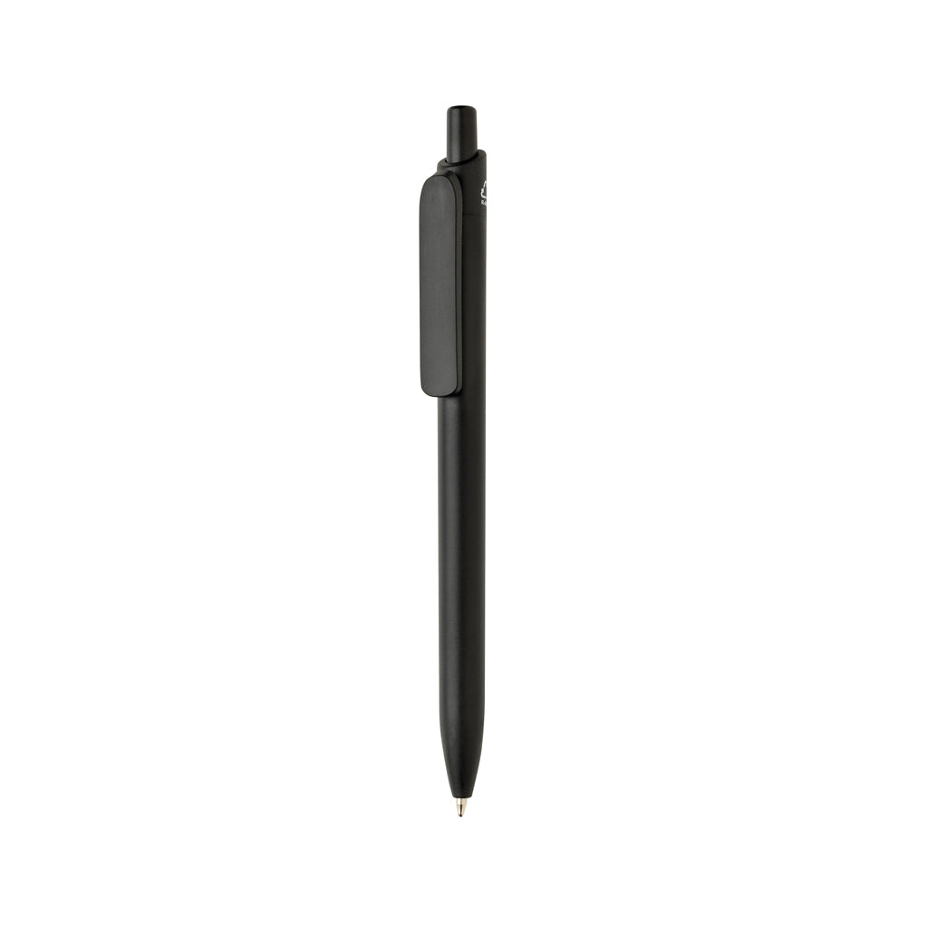 Balpen met grote clip, 100% gerecycled ABS, zwart