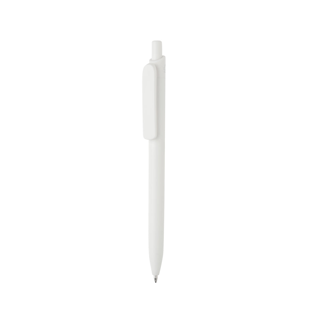 Balpen met grote clip, 100% gerecycled ABS, wit