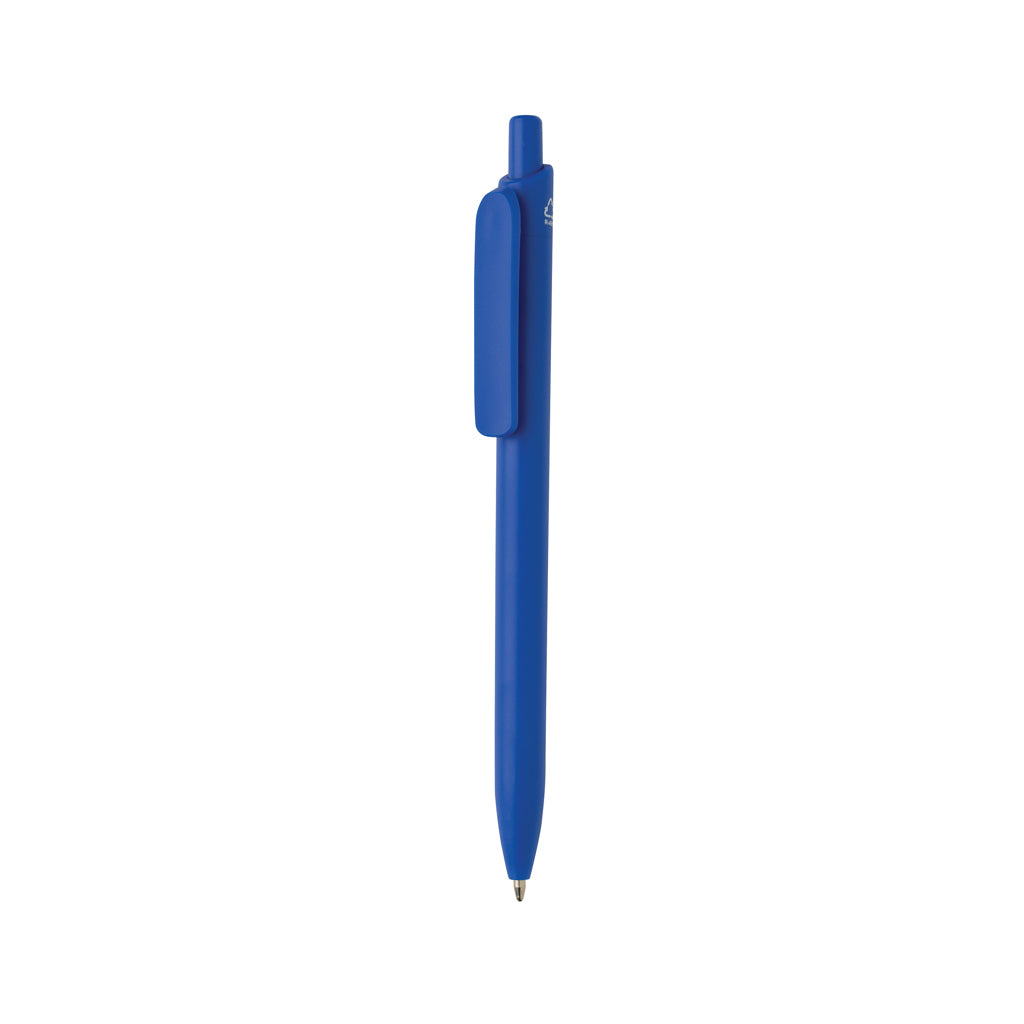 Balpen met grote clip, 100% gerecycled ABS, blauw