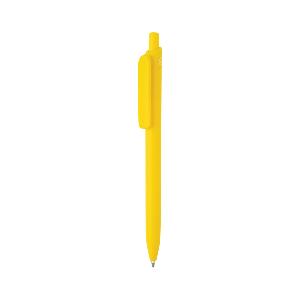 Balpen met grote clip, 100% gerecycled ABS, geel