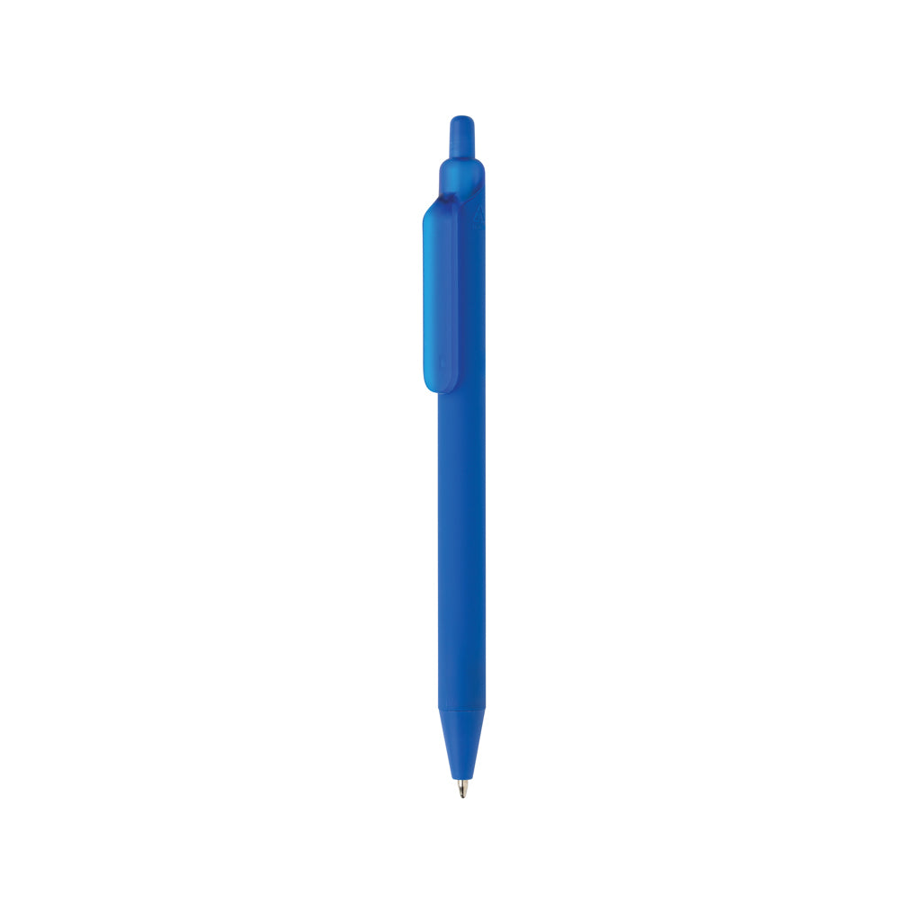 Balpen met siliconen grip, 91% gerecycled, blauw
