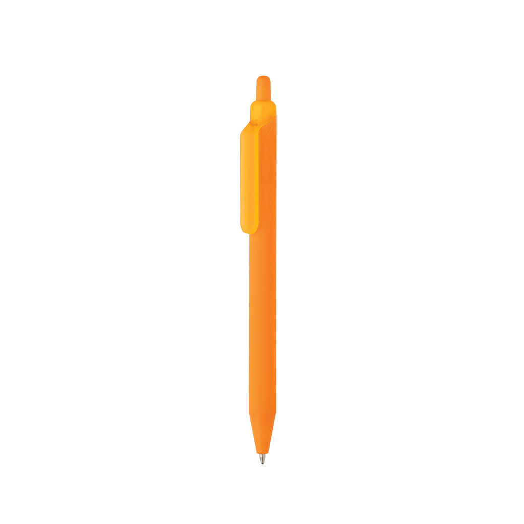 Balpen met siliconen grip, 91% gerecycled, oranje