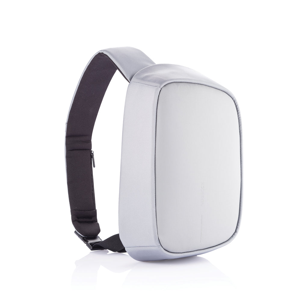 Crossbody tas van gerecycled PET en kunstleer, grijs