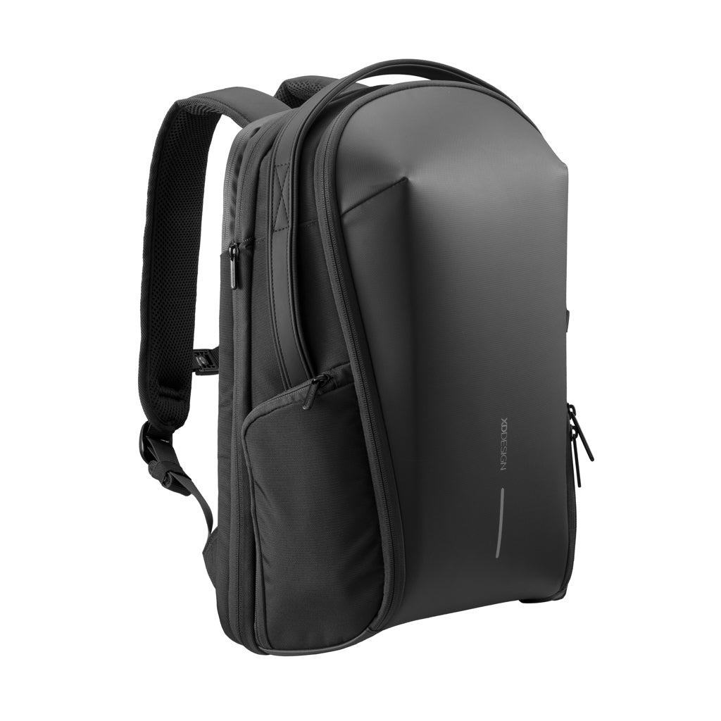 Laptoprugzak 16", gerecycled PET en kunstleer, zwart