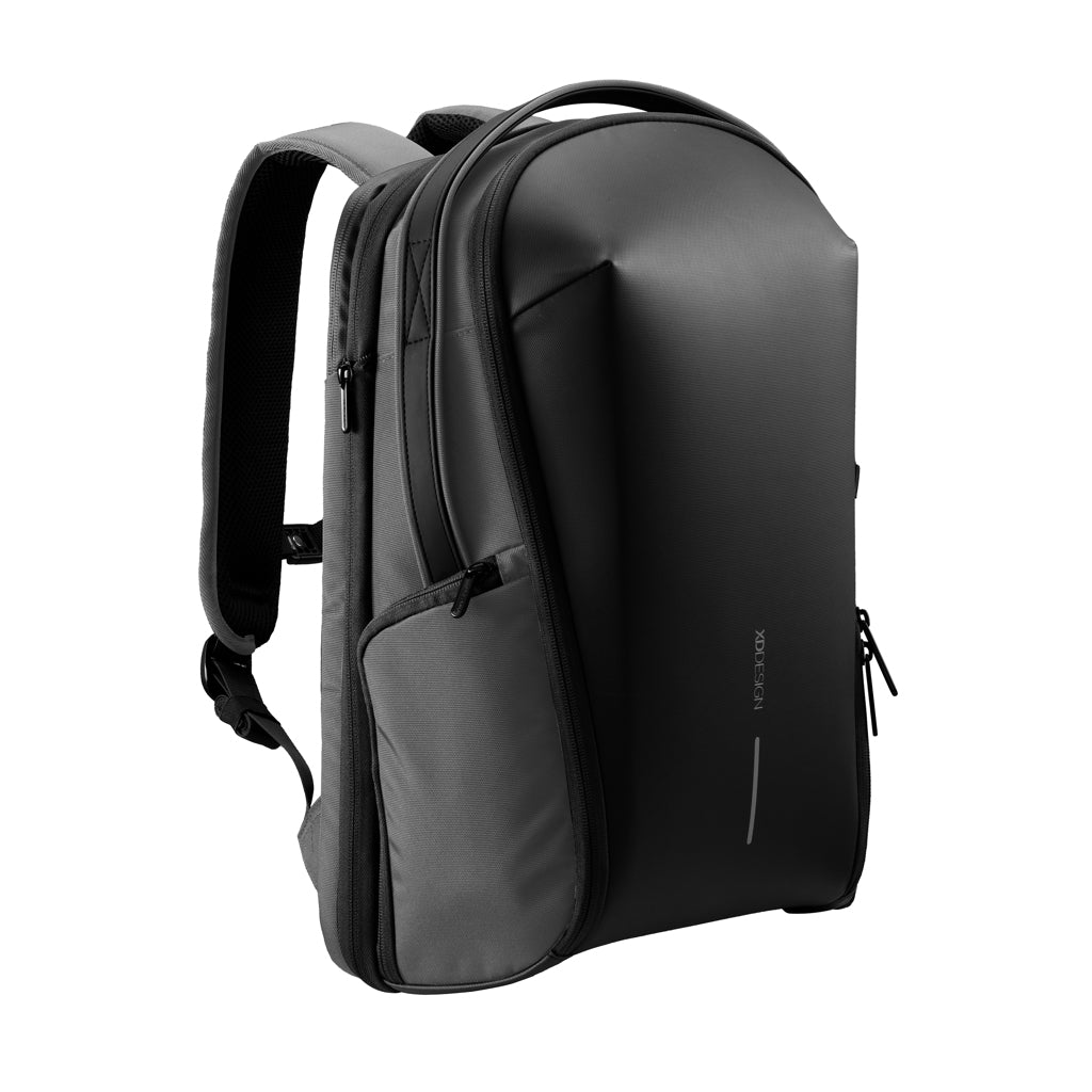 Laptoprugzak 16", gerecycled PET en kunstleer, grijs