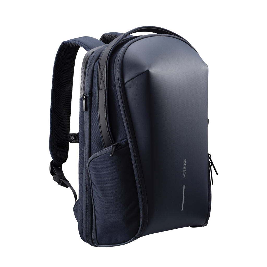 Laptoprugzak 16", gerecycled PET en kunstleer, donkerblauw