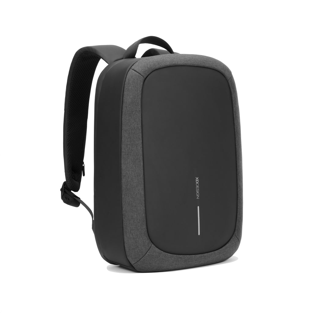 Rugzak met laptop laptopvak, gerecycled PET en kunstleer, zwart