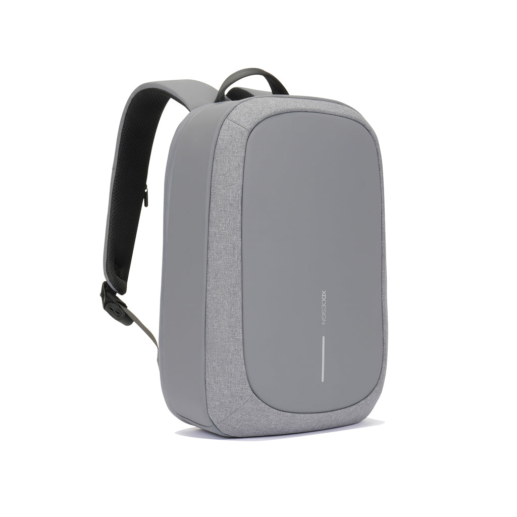 Rugzak met laptop laptopvak, gerecycled PET en kunstleer, grijs