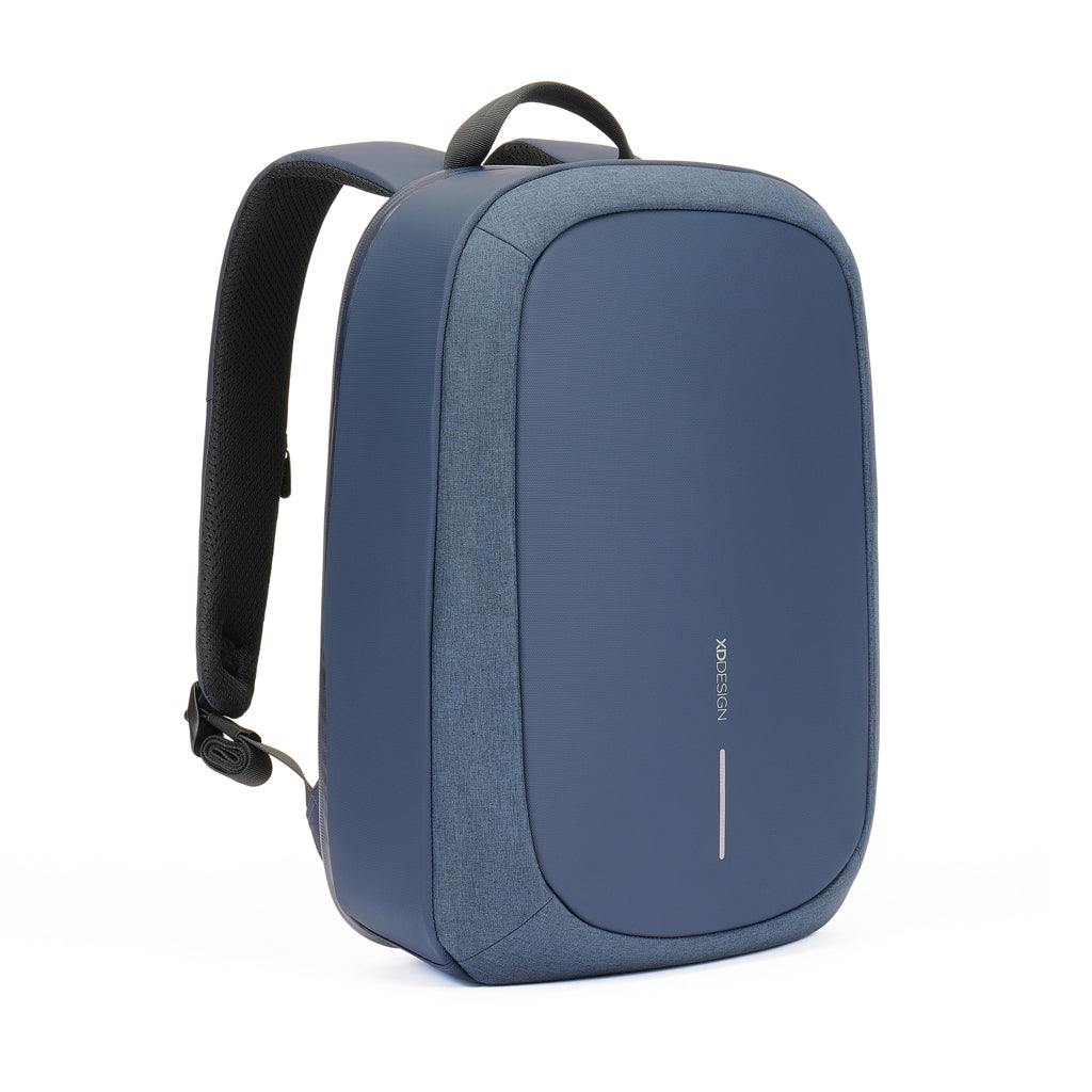 Rugzak met laptop laptopvak, gerecycled PET en kunstleer, donkerblauw