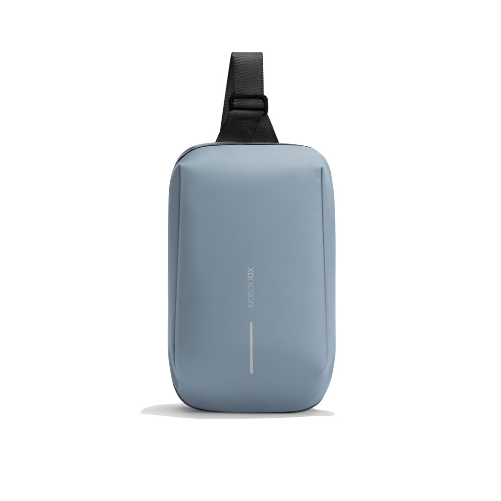 Crossbody tas van kunstleer en gerecycled PET, blauw