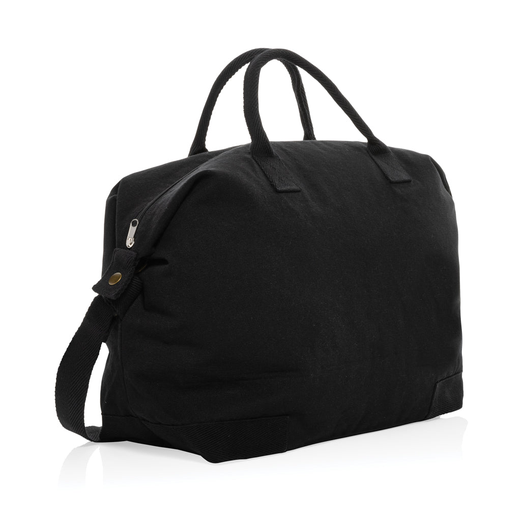 Weekendtas van gerecycled canvas, zwart