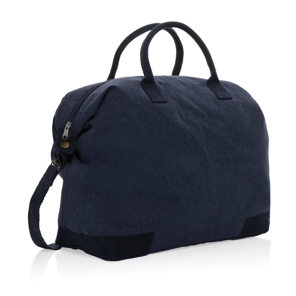 Weekendtas van gerecycled canvas, donkerblauw
