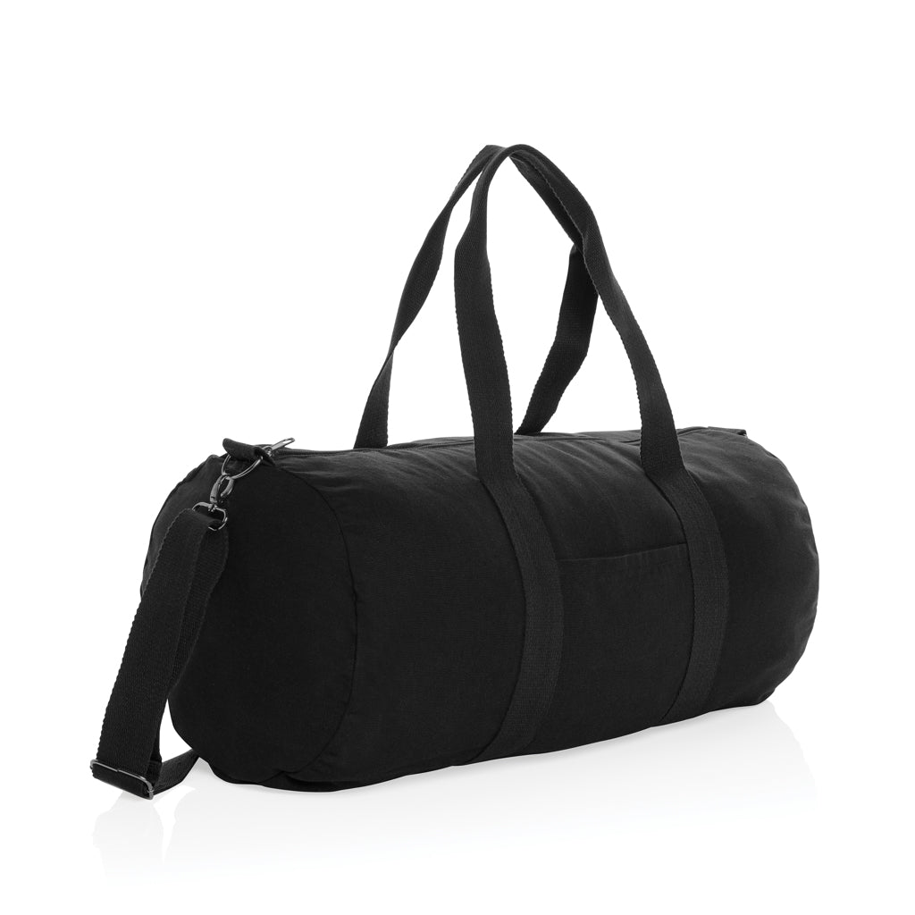 Weekendtas van gerecycled canvas, zwart