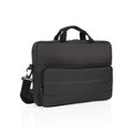 Laptoptas 15.6" van gerecycled PET en kunstleer, zwart