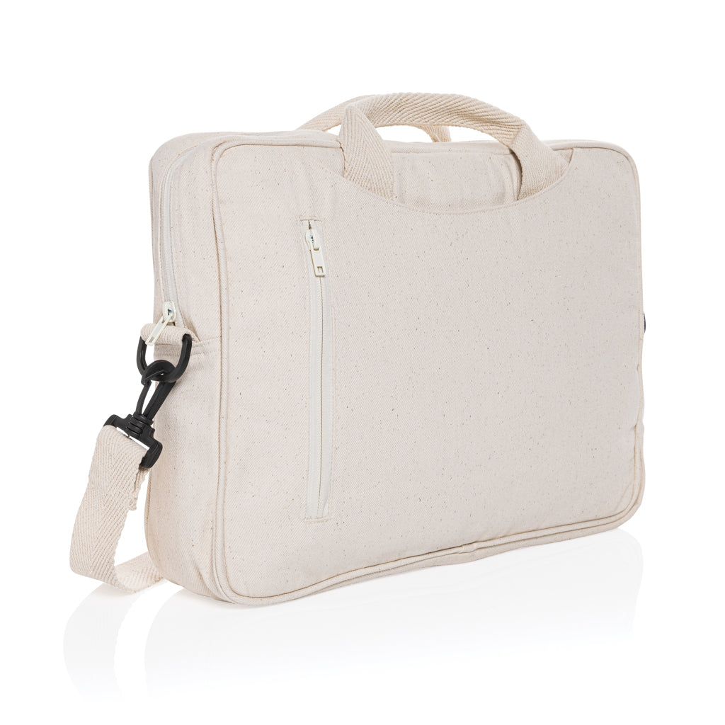 Laptoptas 15.4" van gerecycled katoen, gebroken wit