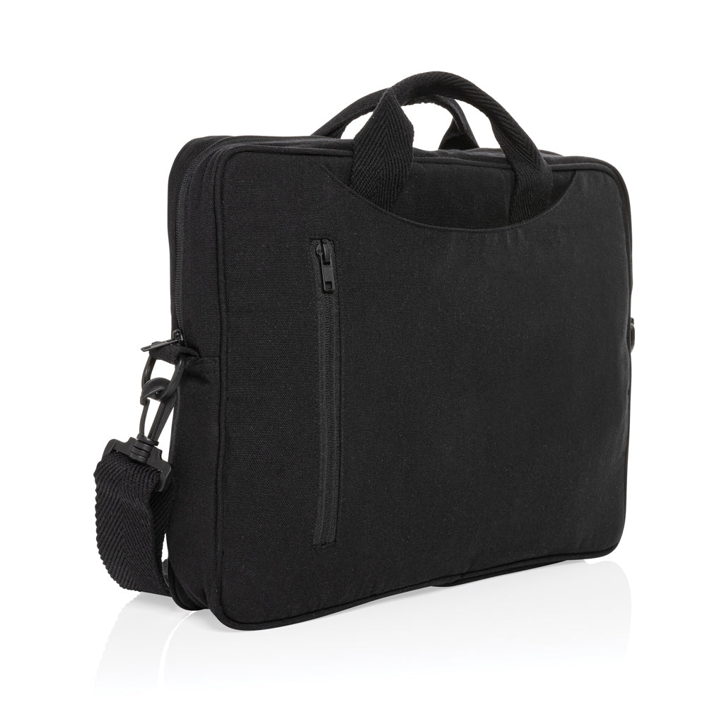 Laptoptas 15.4" van gerecycled katoen, zwart