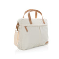 Laptoptas van gerecycled katoen en kunstleer, gebroken wit