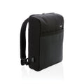 Anti-diefstal laptoptas 15.6", polyester en kunstleer, zwart