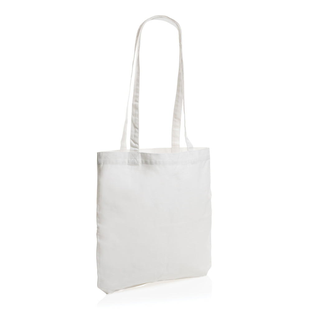 Boodschappentas van gerecycled katoen 330 g/m², wit