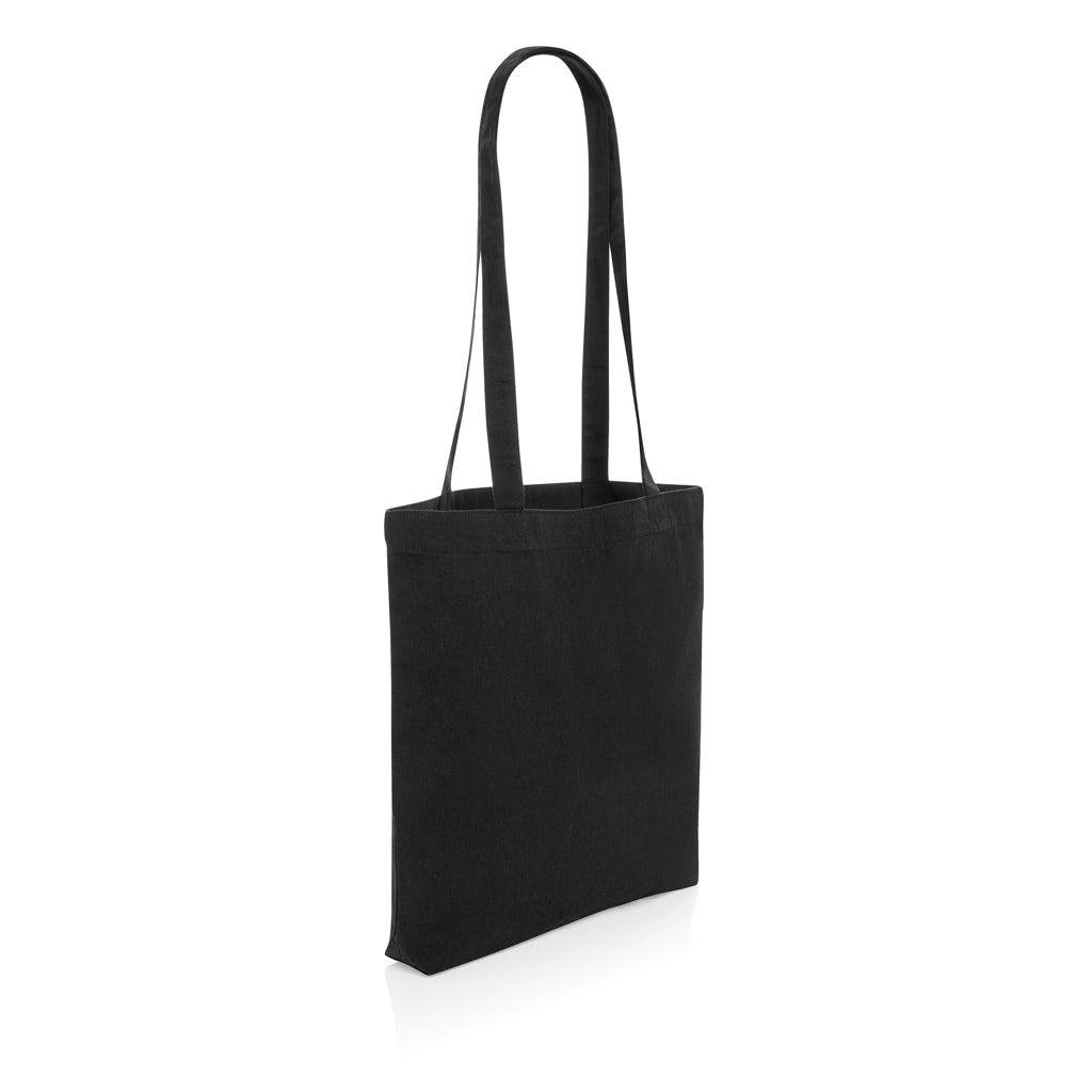 Boodschappentas van gerecycled katoen 330 g/m², zwart