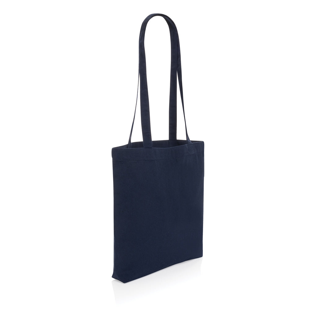 Boodschappentas van gerecycled katoen 330 g/m², donkerblauw
