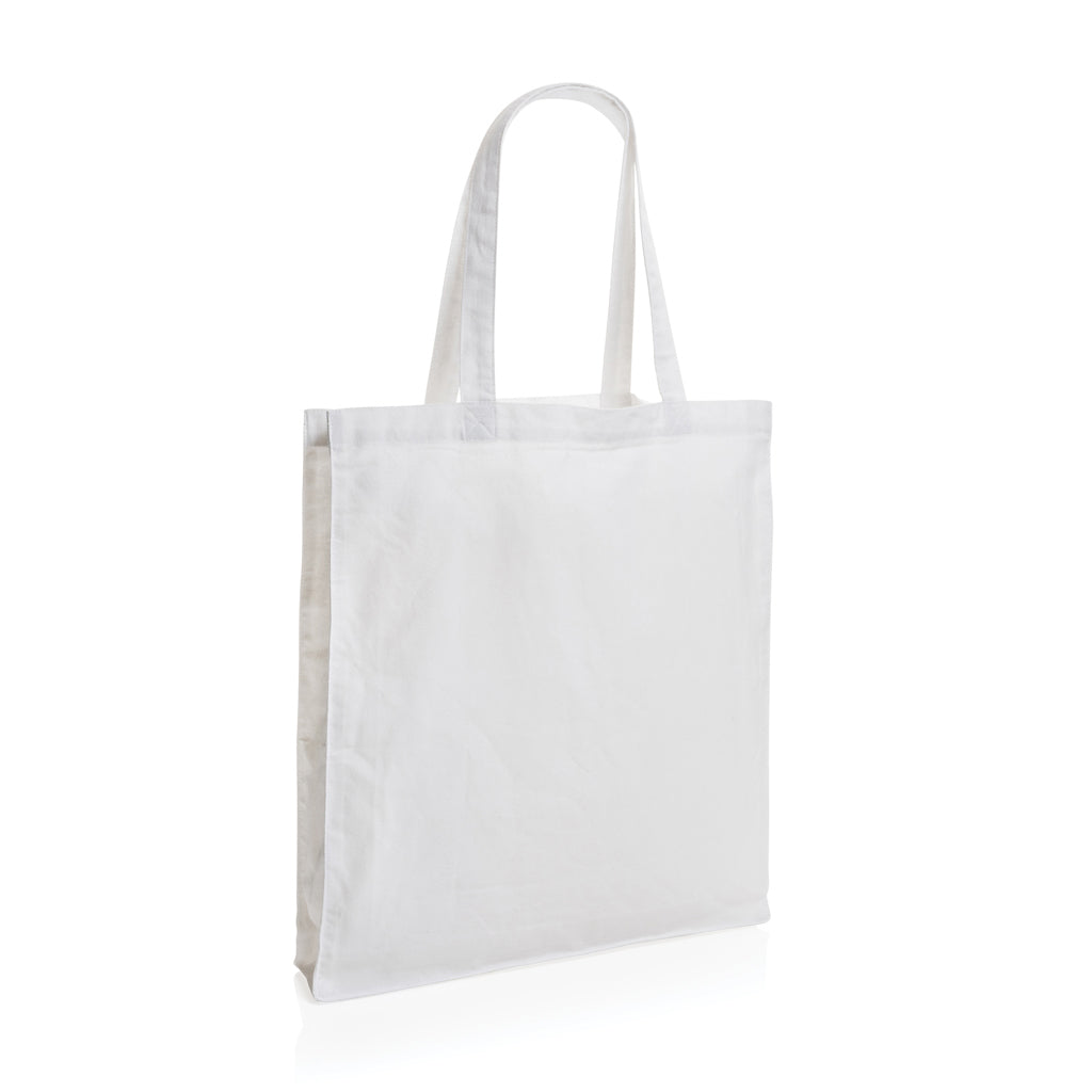 Boodschappentas met stevige bodem, gerecycled katoen, wit