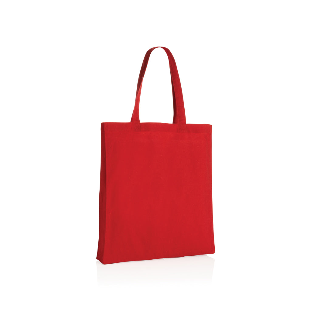 Boodschappentas met stevige bodem, gerecycled katoen, rood