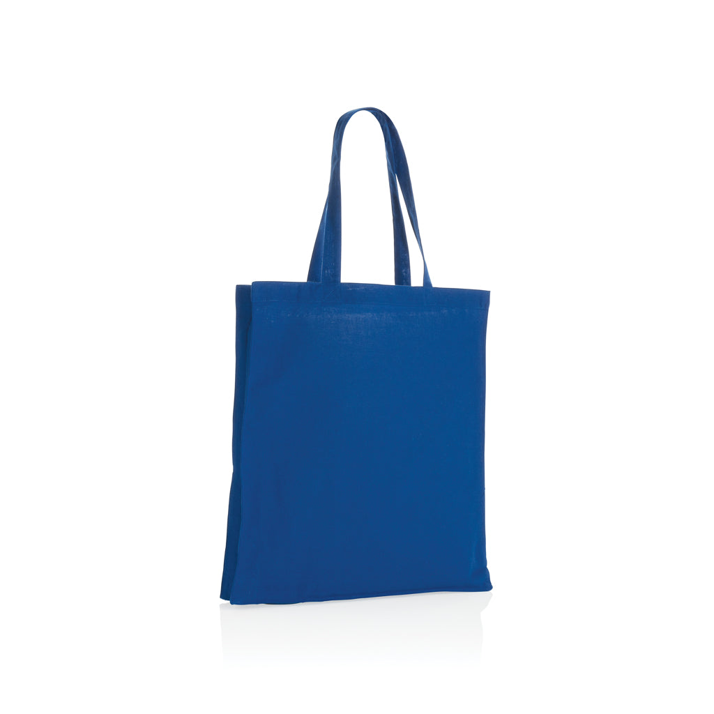 Boodschappentas met stevige bodem, gerecycled katoen, blauw