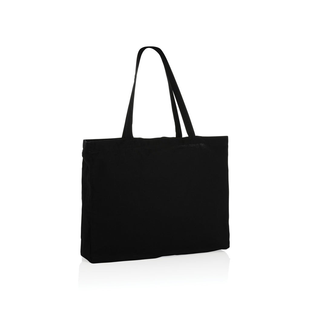 Boodschappentas van gerecycled katoen 145 g/m² (49 cm), zwart
