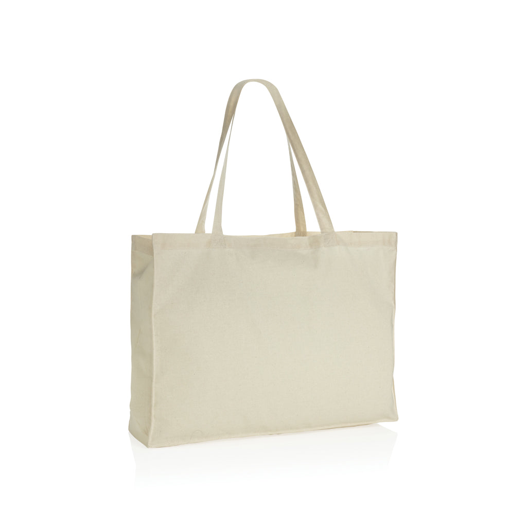 Boodschappentas van gerecycled katoen 145 g/m² (49 cm), gebroken wit