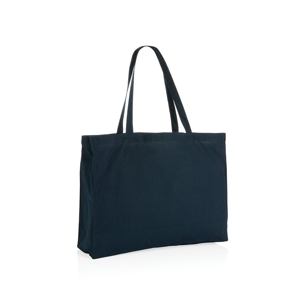 Boodschappentas van gerecycled katoen 145 g/m² (49 cm), donkerblauw