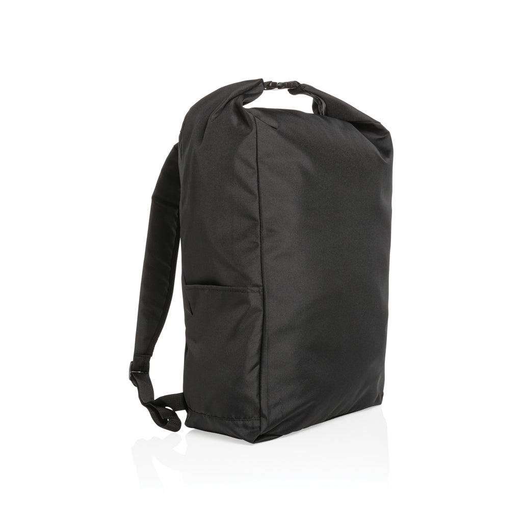 Rugzak van gerecycled PET (oprolbare sluiting), zwart
