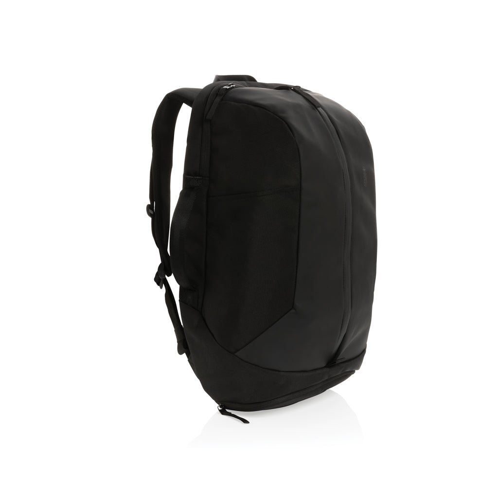 Rugzak 5 liter van gerecycled PET en kunstleer, zwart