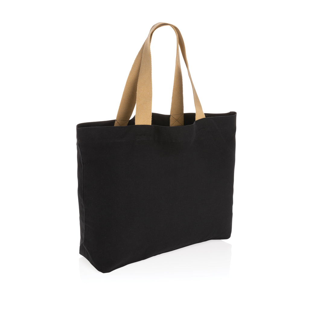 Boodschappentas van gerecycled canvas 240 g/m², zwart