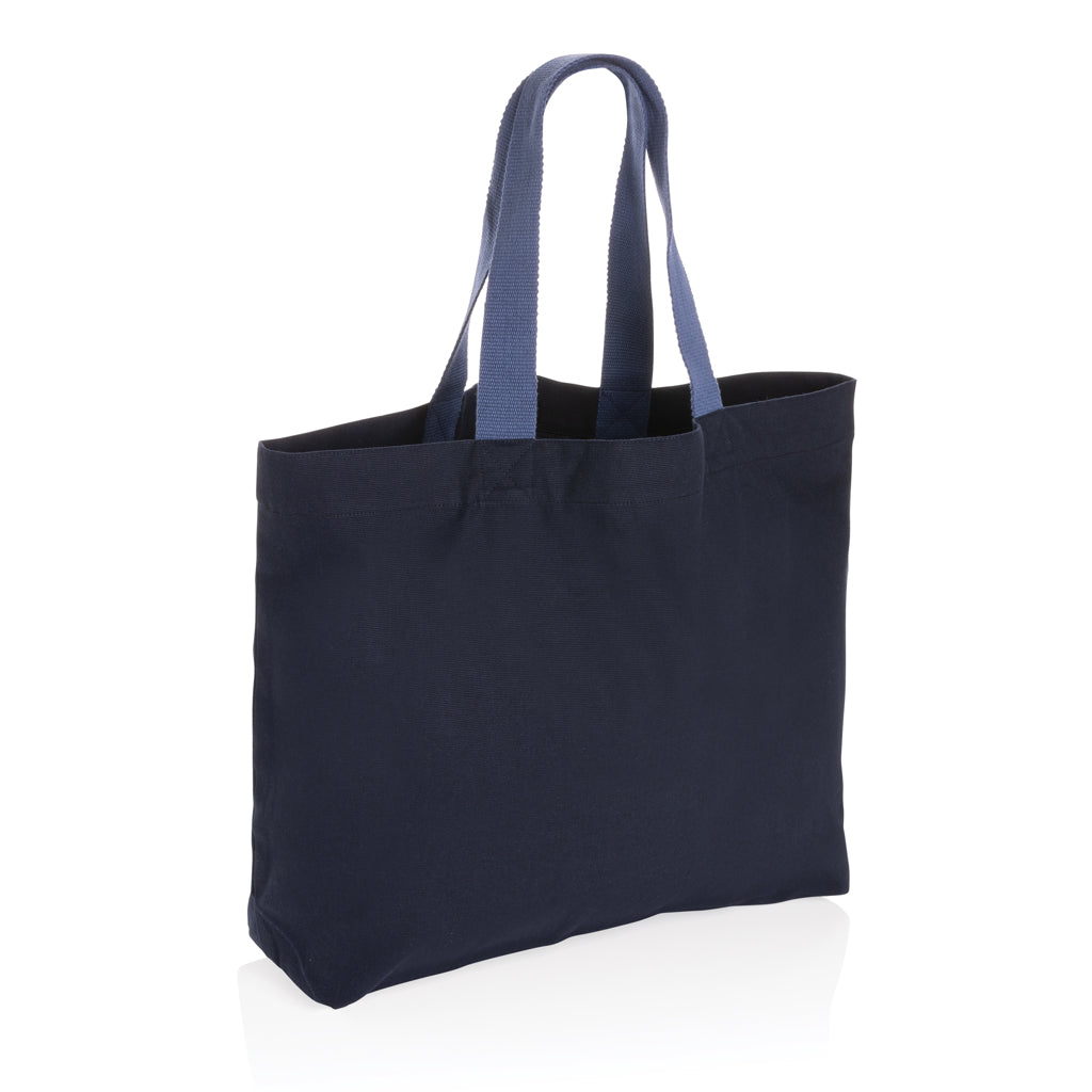 Boodschappentas van gerecycled canvas 240 g/m², donkerblauw