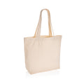 Shopper met apart vakje, gerecycled canvas, gebroken wit