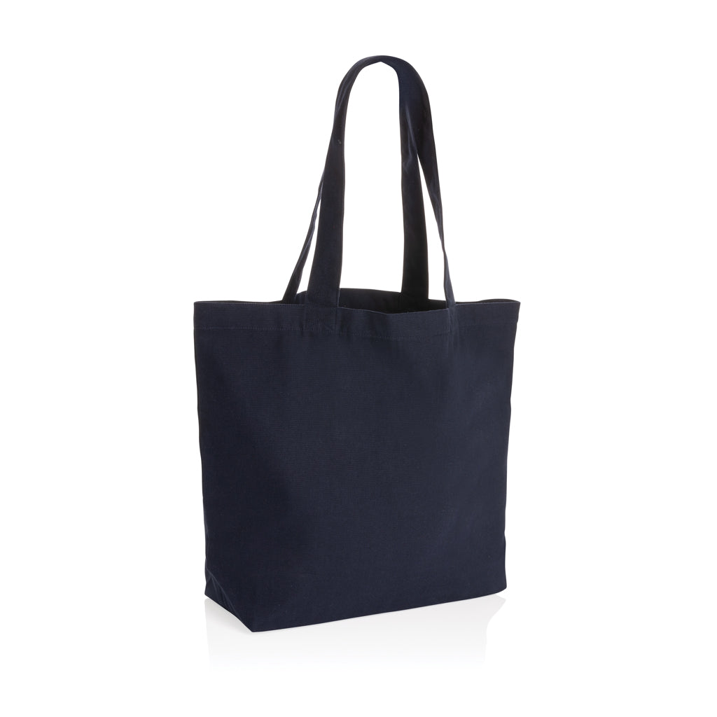 Shopper met apart vakje, gerecycled canvas, donkerblauw