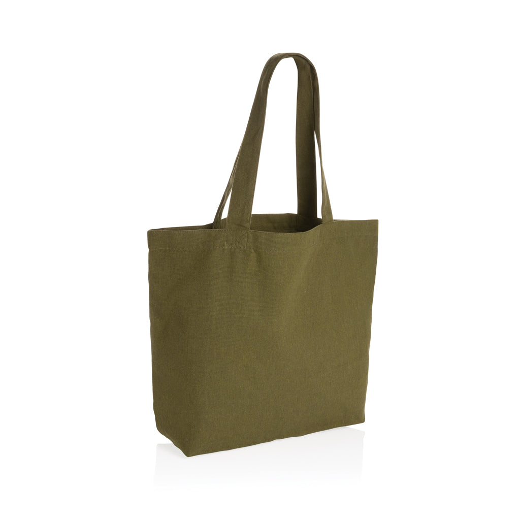 Shopper met apart vakje, gerecycled canvas, groen