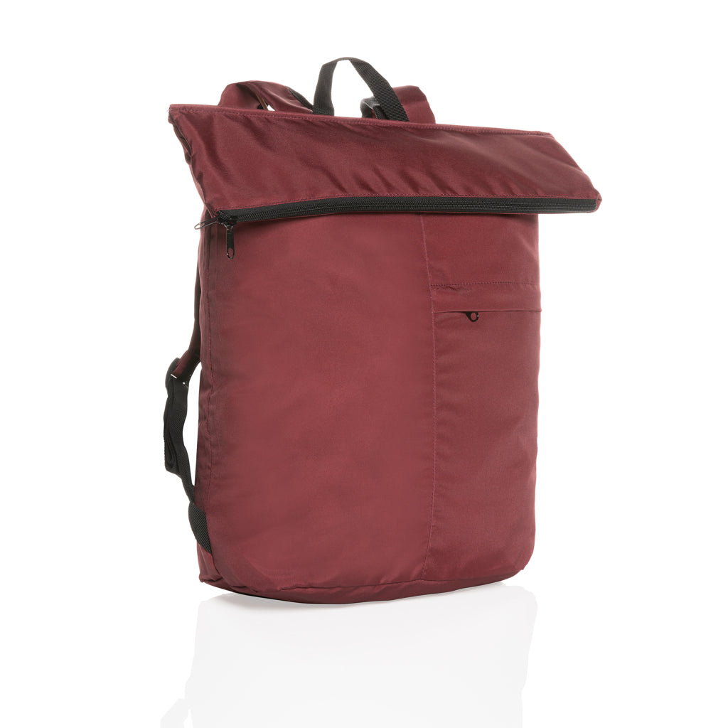 Rugzak van gerecycled PET (opvouwbaar model), rood