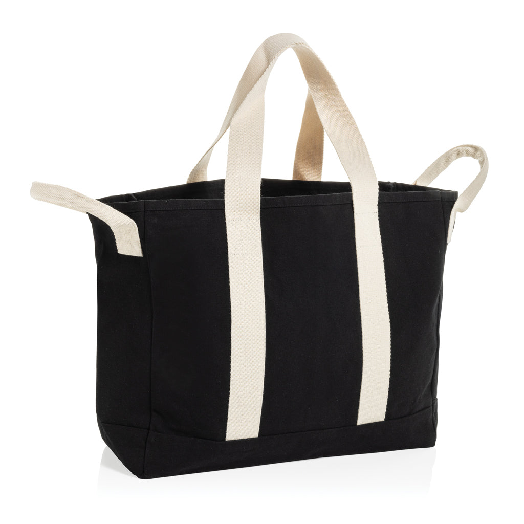 Strandtas van gerecycled canvas, zwart