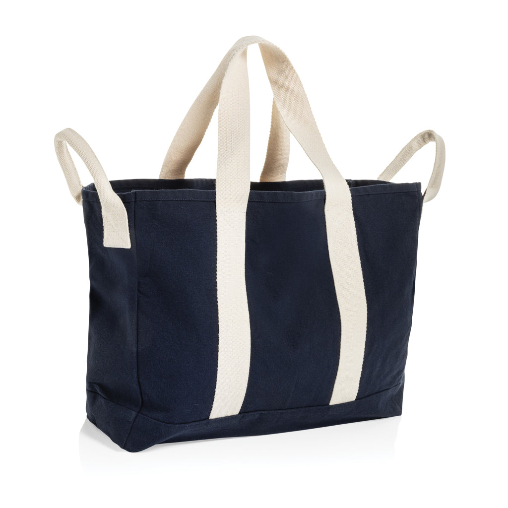 Strandtas van gerecycled canvas, donkerblauw
