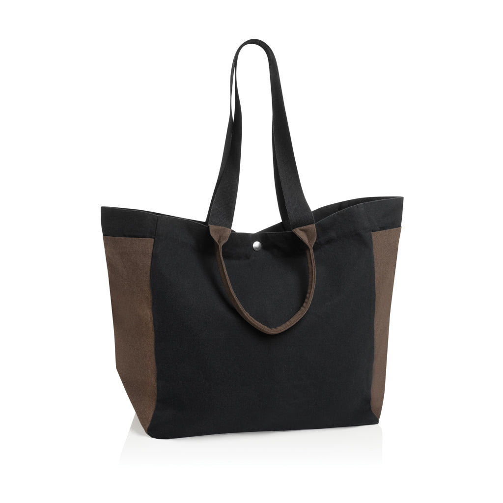 Boodschappentas van gerecycled canvas 400 g/m², zwart
