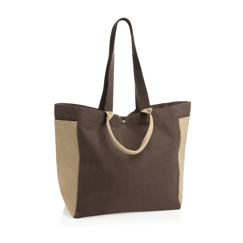 Boodschappentas van gerecycled canvas 400 g/m², bruin
