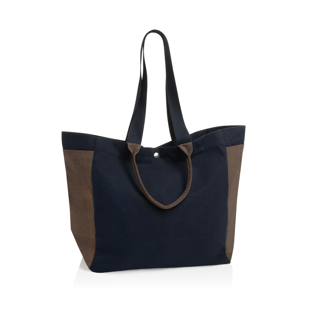 Boodschappentas van gerecycled canvas 400 g/m², donkerblauw