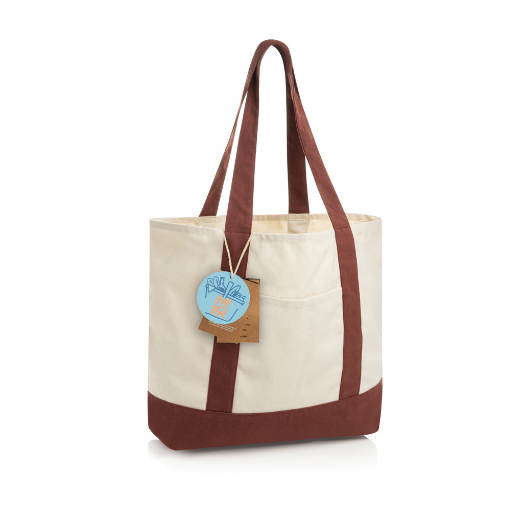 Boodschappentas van gerecycled canvas 350 g/m², bordeauxrood