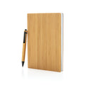 A5 notitieboek met pen, van bamboe en papier, bruin